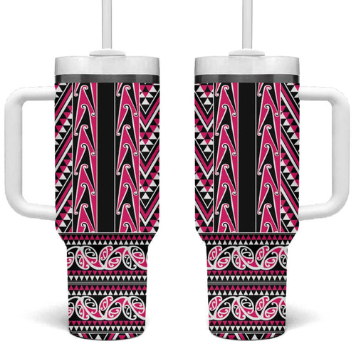 New Zealand Maori Niho Taniwha Tumbler With Handle Mawhero Mangopare and Puhoro Pattern