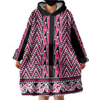 New Zealand Maori Niho Taniwha Wearable Blanket Hoodie Mawhero Mangopare and Puhoro Pattern