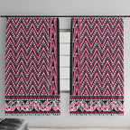 New Zealand Maori Niho Taniwha Window Curtain Mawhero Mangopare and Puhoro Pattern