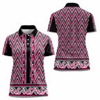 New Zealand Maori Niho Taniwha Women Polo Shirt Mawhero Mangopare and Puhoro Pattern