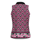 New Zealand Maori Niho Taniwha Women Sleeveless Polo Shirt Mawhero Mangopare and Puhoro Pattern