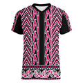 New Zealand Maori Niho Taniwha Women V-Neck T-Shirt Mawhero Mangopare and Puhoro Pattern