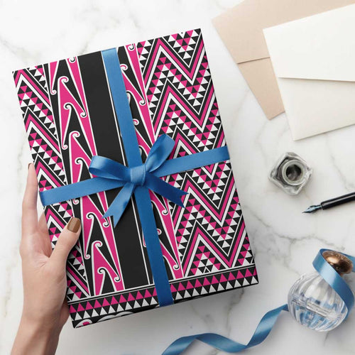 New Zealand Maori Niho Taniwha Wrapping Paper Mawhero Mangopare and Puhoro Pattern - Aussie Hoodie