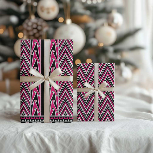 New Zealand Maori Niho Taniwha Wrapping Paper Mawhero Mangopare and Puhoro Pattern - Aussie Hoodie