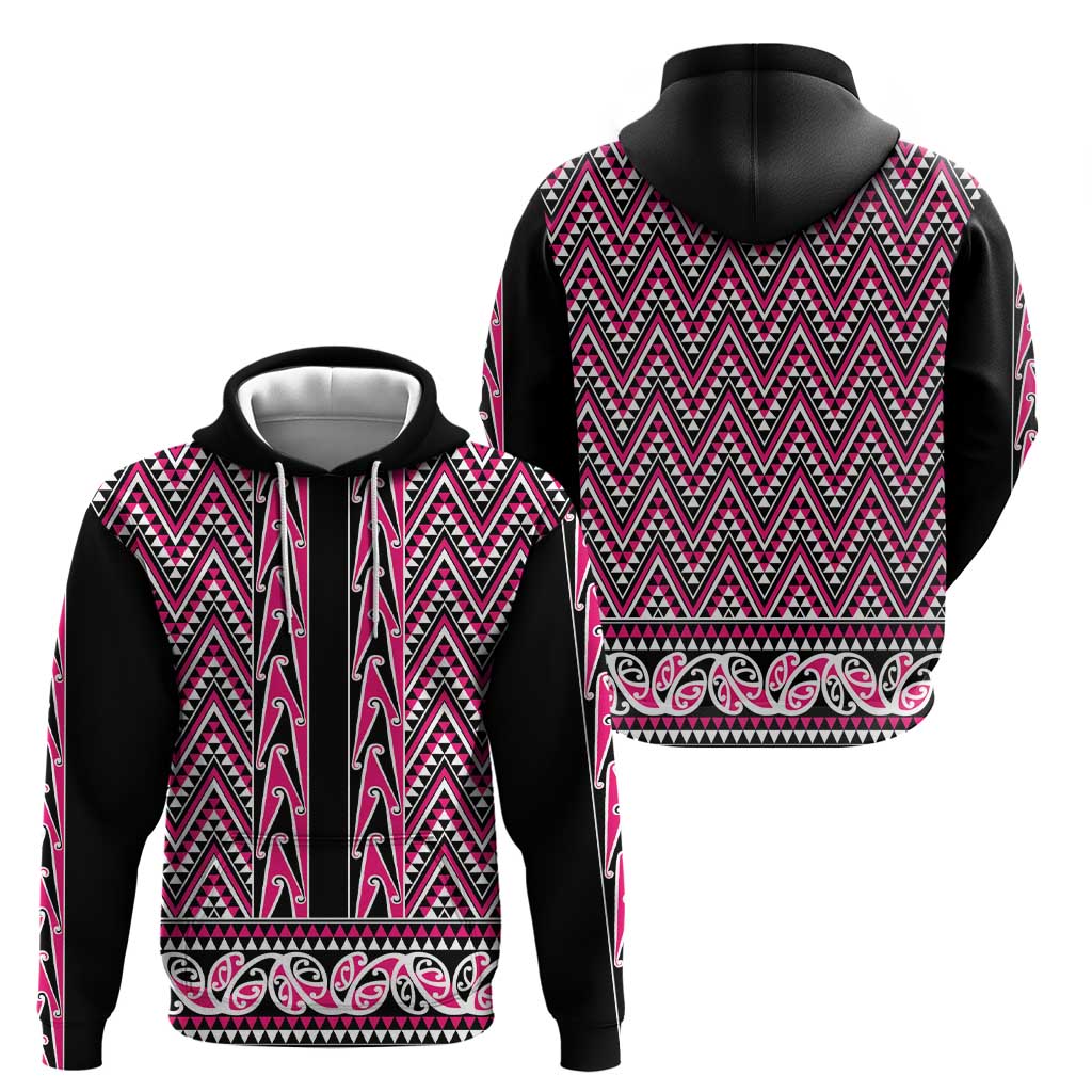 New Zealand Maori Niho Taniwha Zip Hoodie Mawhero Mangopare and Puhoro Pattern