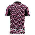 New Zealand Maori Niho Taniwha Zipper Polo Shirt Mawhero Mangopare and Puhoro Pattern - Aussie Hoodie
