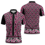 New Zealand Maori Niho Taniwha Zipper Polo Shirt Mawhero Mangopare and Puhoro Pattern - Aussie Hoodie