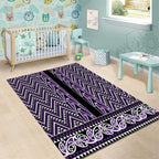 New Zealand Maori Niho Taniwha Area Rug Waiporopo Mangopare and Puhoro Pattern