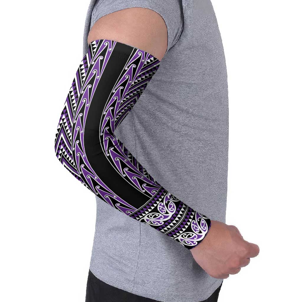 New Zealand Maori Niho Taniwha Arm Sleeves Waiporopo Mangopare and Puhoro Pattern - Aussie Hoodie