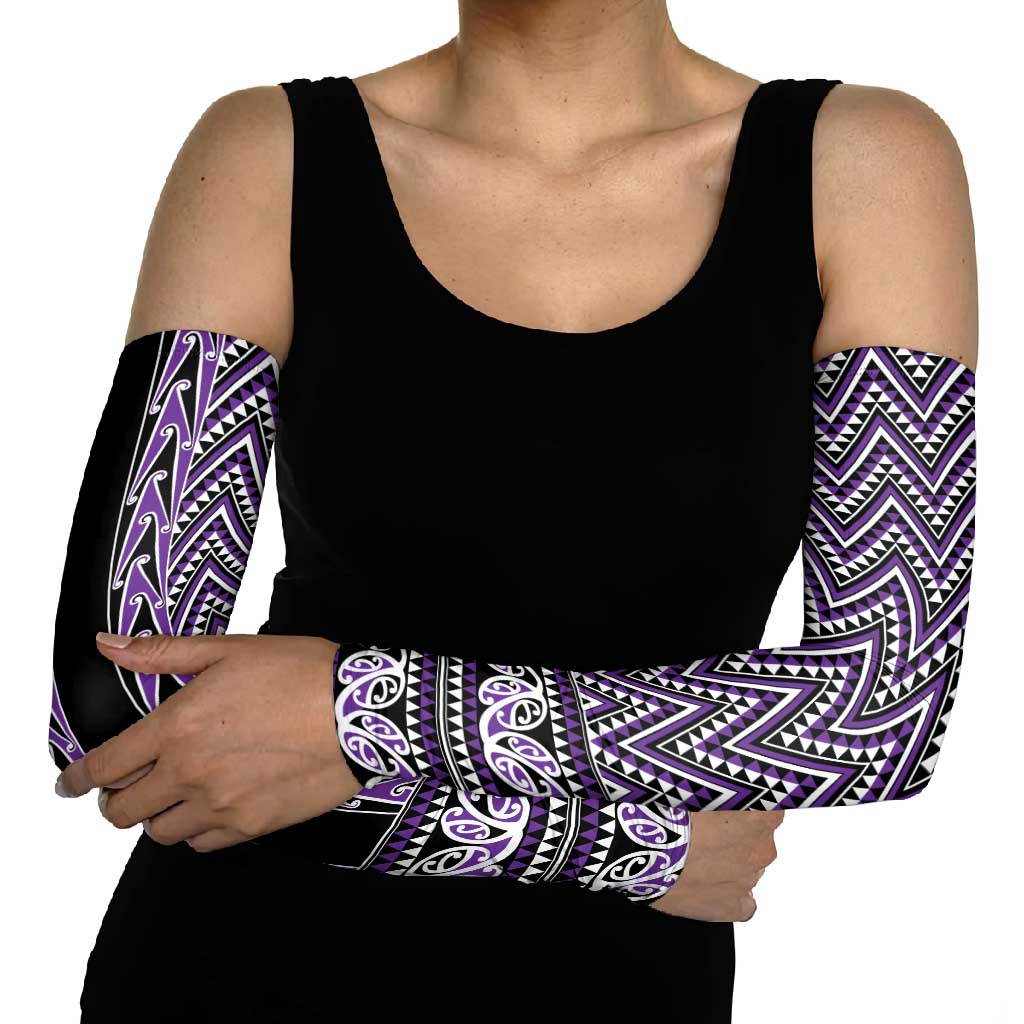New Zealand Maori Niho Taniwha Arm Sleeves Waiporopo Mangopare and Puhoro Pattern - Aussie Hoodie