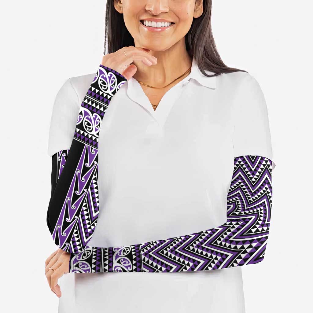 New Zealand Maori Niho Taniwha Arm Sleeves Waiporopo Mangopare and Puhoro Pattern - Aussie Hoodie