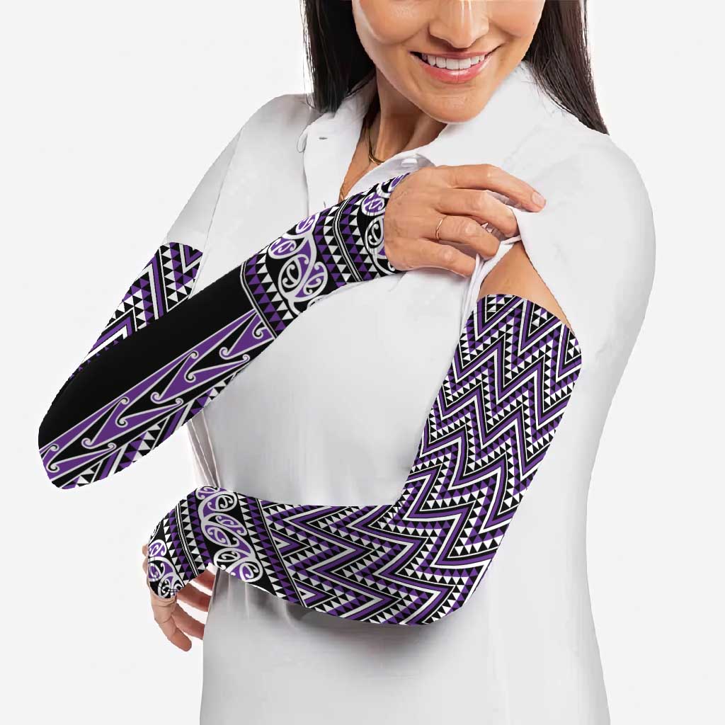 New Zealand Maori Niho Taniwha Arm Sleeves Waiporopo Mangopare and Puhoro Pattern - Aussie Hoodie