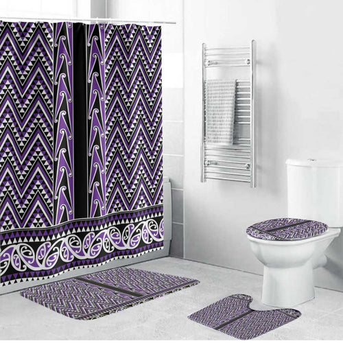 New Zealand Maori Niho Taniwha Bathroom Set Waiporopo Mangopare and Puhoro Pattern - Aussie Hoodie
