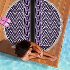 New Zealand Maori Niho Taniwha Beach Blanket Waiporopo Mangopare and Puhoro Pattern