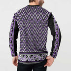 New Zealand Maori Niho Taniwha Button Sweatshirt Waiporopo Mangopare and Puhoro Pattern