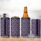 New Zealand Maori Niho Taniwha 4 in 1 Can Cooler Tumbler Waiporopo Mangopare and Puhoro Pattern