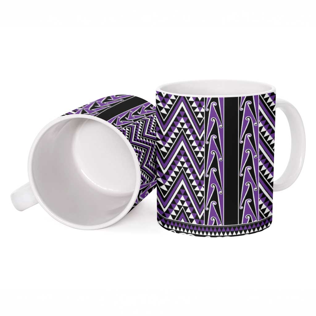 New Zealand Maori Niho Taniwha Ceramic Mug Waiporopo Mangopare and Puhoro Pattern - Aussie Hoodie