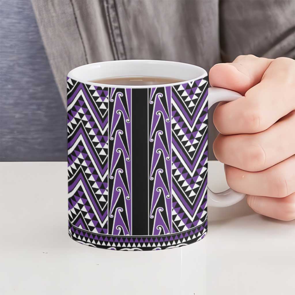 New Zealand Maori Niho Taniwha Ceramic Mug Waiporopo Mangopare and Puhoro Pattern - Aussie Hoodie
