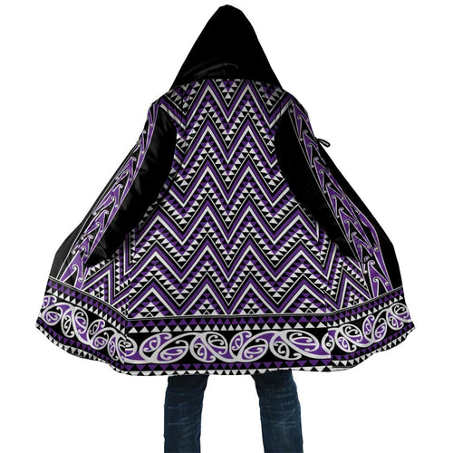 New Zealand Maori Niho Taniwha Cloak Waiporopo Mangopare and Puhoro Pattern - Aussie Hoodie
