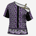 New Zealand Maori Niho Taniwha Cross Shoulder Shirt Waiporopo Mangopare and Puhoro Pattern - Aussie Hoodie