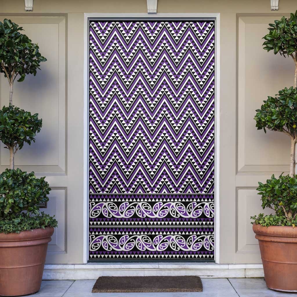 New Zealand Maori Niho Taniwha Door Cover Waiporopo Mangopare and Puhoro Pattern - Aussie Hoodie
