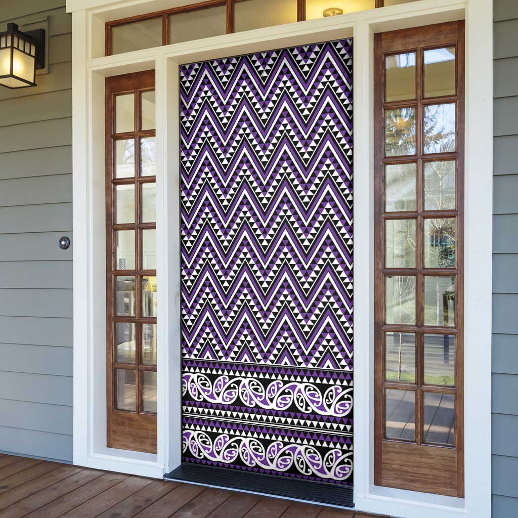 New Zealand Maori Niho Taniwha Door Cover Waiporopo Mangopare and Puhoro Pattern - Aussie Hoodie