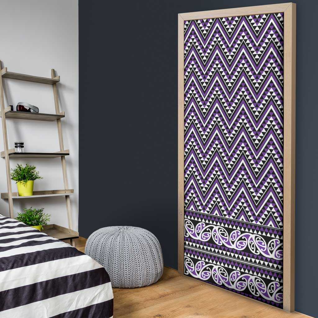 New Zealand Maori Niho Taniwha Door Cover Waiporopo Mangopare and Puhoro Pattern - Aussie Hoodie
