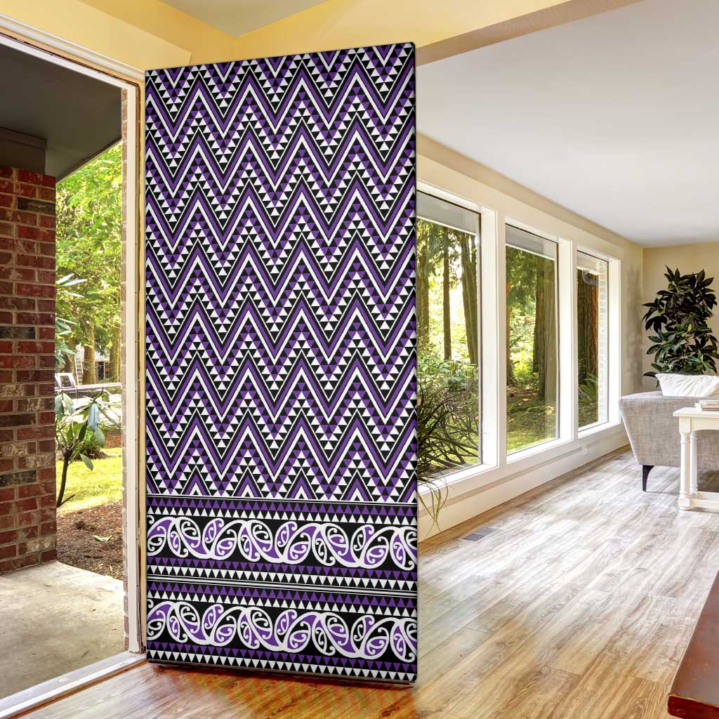 New Zealand Maori Niho Taniwha Door Cover Waiporopo Mangopare and Puhoro Pattern - Aussie Hoodie
