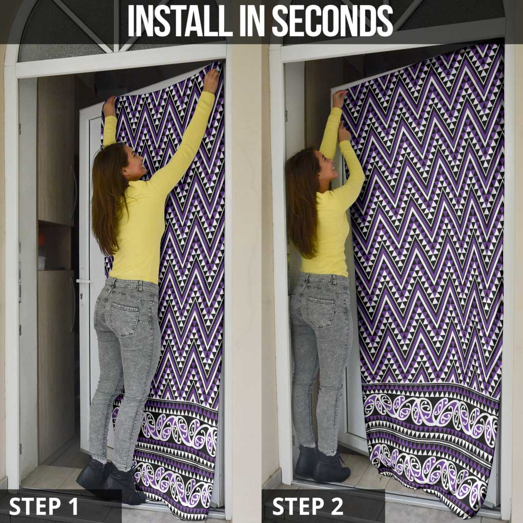 New Zealand Maori Niho Taniwha Door Cover Waiporopo Mangopare and Puhoro Pattern - Aussie Hoodie