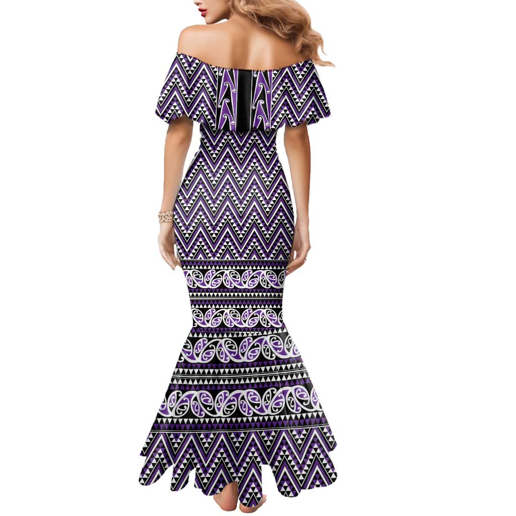 New Zealand Maori Niho Taniwha Family Matching Mermaid Dress and Hawaiian Shirt Waiporopo Mangopare and Puhoro Pattern