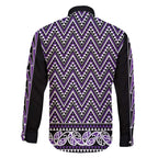 New Zealand Maori Niho Taniwha Family Matching Off The Shoulder Long Sleeve Dress and Hawaiian Shirt Waiporopo Mangopare and Puhoro Pattern