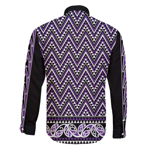 New Zealand Maori Niho Taniwha Family Matching Off The Shoulder Long Sleeve Dress and Hawaiian Shirt Waiporopo Mangopare and Puhoro Pattern