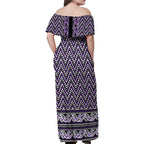 New Zealand Maori Niho Taniwha Family Matching Off Shoulder Maxi Dress and Hawaiian Shirt Waiporopo Mangopare and Puhoro Pattern