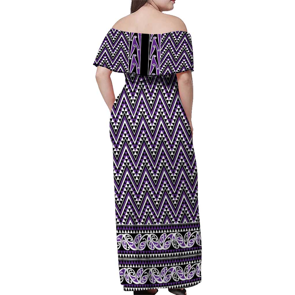 New Zealand Maori Niho Taniwha Family Matching Off Shoulder Maxi Dress and Hawaiian Shirt Waiporopo Mangopare and Puhoro Pattern