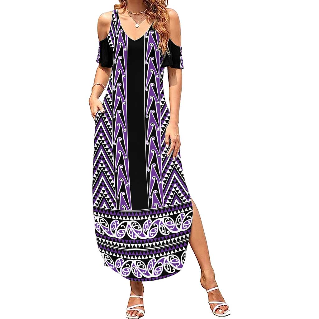 New Zealand Maori Niho Taniwha Family Matching Summer Maxi Dress and Hawaiian Shirt Waiporopo Mangopare and Puhoro Pattern