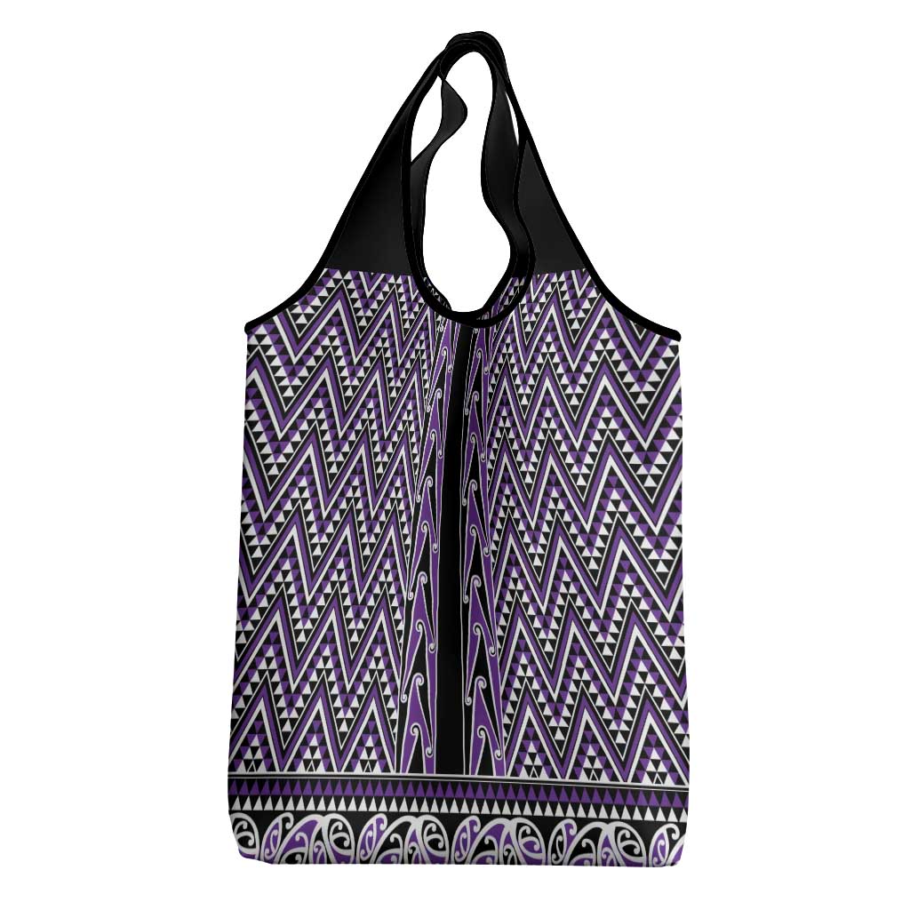 New Zealand Maori Niho Taniwha Grocery Bag Waiporopo Mangopare and Puhoro Pattern