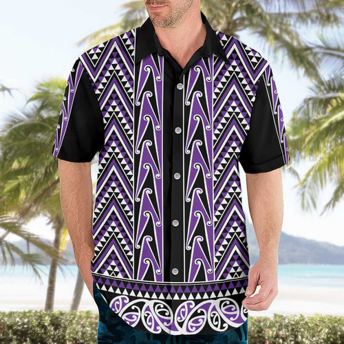 New Zealand Maori Niho Taniwha Hawaiian Shirt Waiporopo Mangopare and Puhoro Pattern