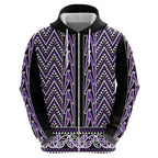 New Zealand Maori Niho Taniwha Hoodie Waiporopo Mangopare and Puhoro Pattern