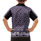 New Zealand Maori Niho Taniwha Kid Hawaiian Shirt Waiporopo Mangopare and Puhoro Pattern