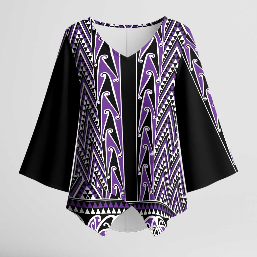 New Zealand Maori Niho Taniwha Kimono Sleeve Blouse Waiporopo Mangopare and Puhoro Pattern - Aussie Hoodie