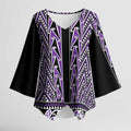 New Zealand Maori Niho Taniwha Kimono Sleeve Blouse Waiporopo Mangopare and Puhoro Pattern - Aussie Hoodie