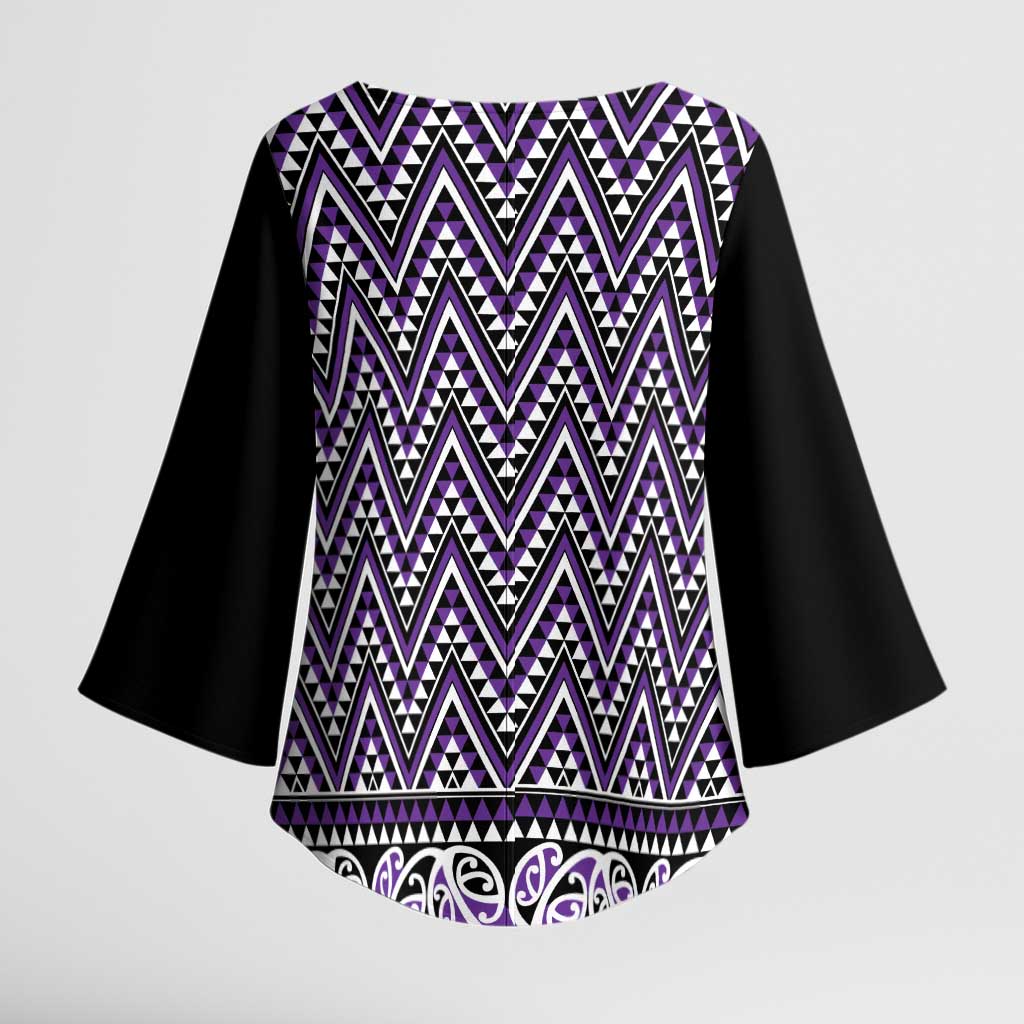 New Zealand Maori Niho Taniwha Kimono Sleeve Blouse Waiporopo Mangopare and Puhoro Pattern - Aussie Hoodie