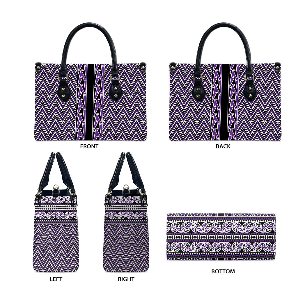 New Zealand Maori Niho Taniwha Leather Bag Waiporopo Mangopare and Puhoro Pattern - Aussie Hoodie