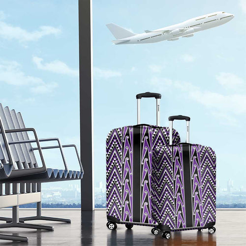 New Zealand Maori Niho Taniwha Luggage Cover Waiporopo Mangopare and Puhoro Pattern
