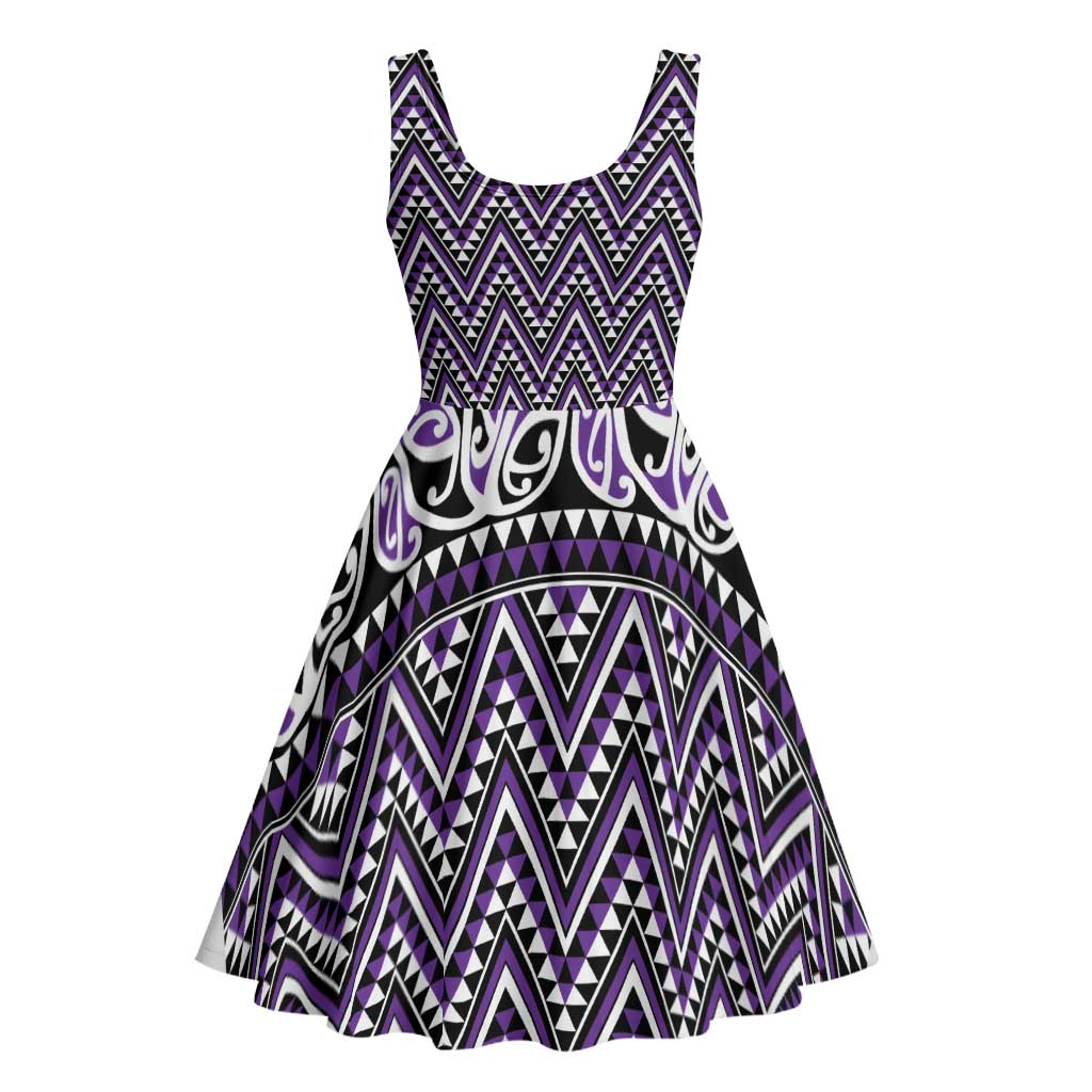 New Zealand Maori Niho Taniwha Midi Dress Waiporopo Mangopare and Puhoro Pattern - Aussie Hoodie