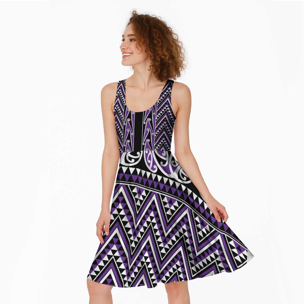 New Zealand Maori Niho Taniwha Midi Dress Waiporopo Mangopare and Puhoro Pattern - Aussie Hoodie
