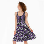New Zealand Maori Niho Taniwha Midi Dress Waiporopo Mangopare and Puhoro Pattern - Aussie Hoodie