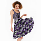 New Zealand Maori Niho Taniwha Midi Dress Waiporopo Mangopare and Puhoro Pattern - Aussie Hoodie