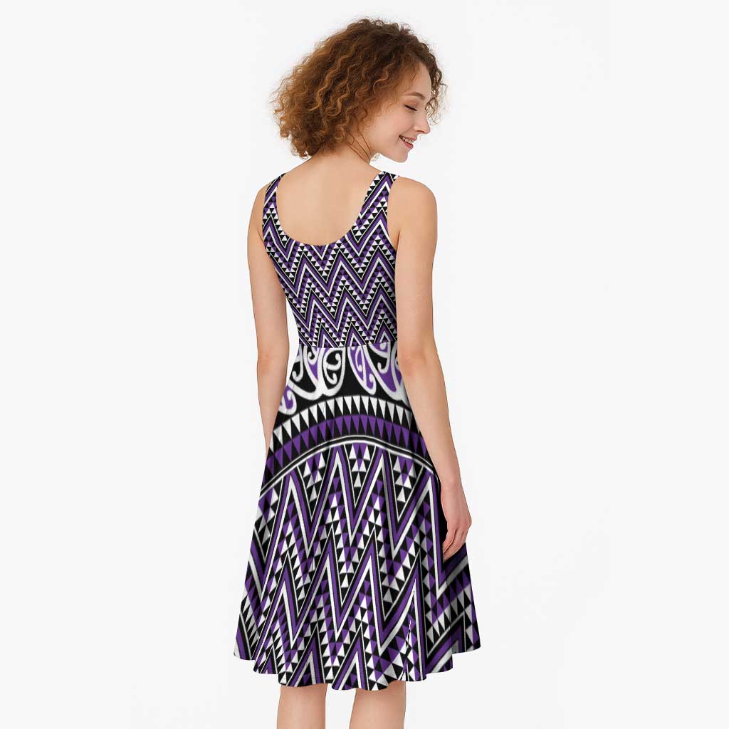 New Zealand Maori Niho Taniwha Midi Dress Waiporopo Mangopare and Puhoro Pattern - Aussie Hoodie