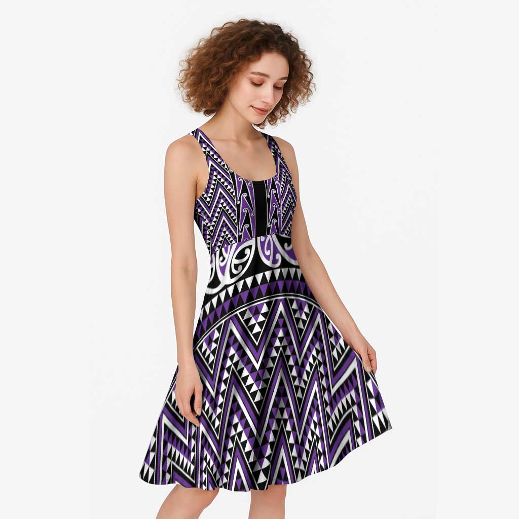New Zealand Maori Niho Taniwha Midi Dress Waiporopo Mangopare and Puhoro Pattern - Aussie Hoodie